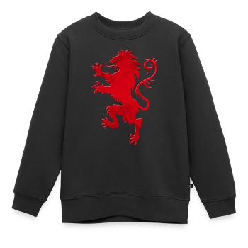 Wappen Löwe rot Wappentier - Kinder Premium Organic Sweatshirt - Schwarz - Vorne - AI Model Kid Female (0cm)