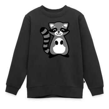 Waschbär Tierkind Geschenkidee raccoon gift idea - Kinder Premium Organic Sweatshirt - Schwarz - Vorne - AI Model Kid Female (0cm)