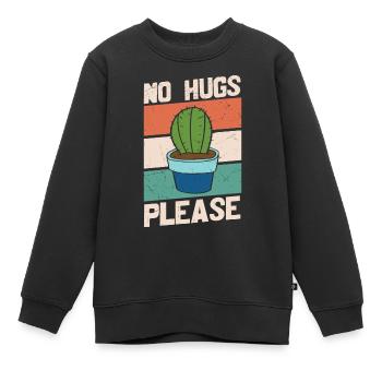 Bitte keine Umarmungen - Kinder Premium Organic Sweatshirt - Schwarz - Vorne - AI Model Kid Female (0cm)