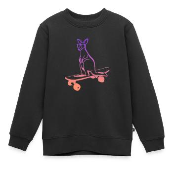 Skateboarding Kangaroo Skateboard Skater - Kinder Premium Organic Sweatshirt - Schwarz - Vorne - AI Model Kid Female (0cm)