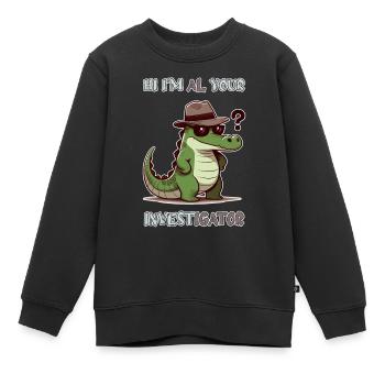 Hi, I'm Al your Investigator - Kinder Premium Organic Sweatshirt - Schwarz - Vorne - AI Model Kid Female (0cm)