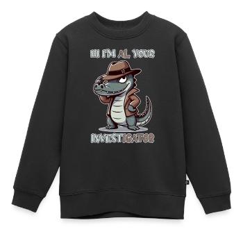Hi, I'm Al your Investigator - Kinder Premium Organic Sweatshirt - Schwarz - Vorne - AI Model Kid Female (0cm)