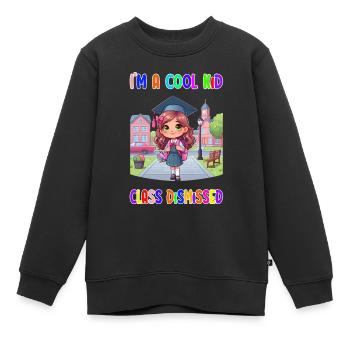 Je suis un gamin cool – classe rejetée - Sweat Premium enfant bio - noir - Devant - AI Model Kid Female (0cm)