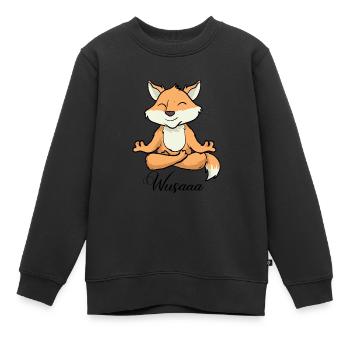 Auszeit Durchatmen Wusaaa Fuchs - Kinder Premium Organic Sweatshirt - Schwarz - Vorne - AI Model Kid Female (0cm)