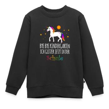 Ich glitzer jetzt in der Schule - Kinder Premium Organic Sweatshirt - Schwarz - Vorne - AI Model Kid Female (0cm)
