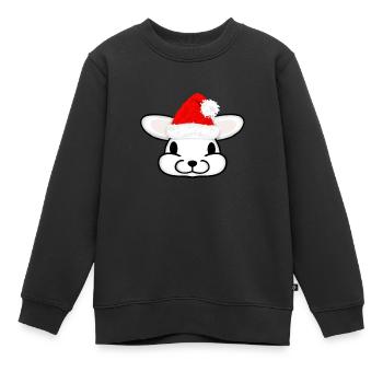 Lapin noel - Sweat Premium enfant bio - noir - Devant - AI Model Kid Female (0cm)