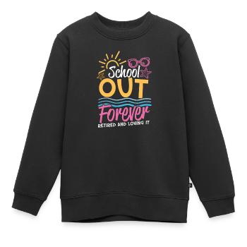 L’école dehors pour toujours - Sweat Premium enfant bio - noir - Devant - AI Model Kid Female (0cm)