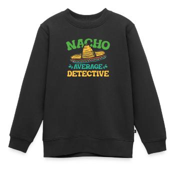 Nacho Détective - Sweat Premium enfant bio - noir - Devant - AI Model Kid Female (0cm)