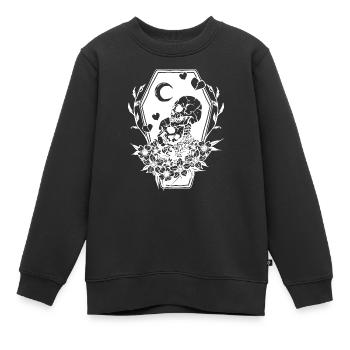Squelettes amoureux cercueil - Sweat Premium enfant bio - noir - Devant - AI Model Kid Female (0cm)