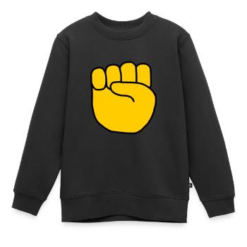 Emoji Fist Sketch Couleur - Sweat Premium enfant bio - noir - Devant - AI Model Kid Female (0cm)