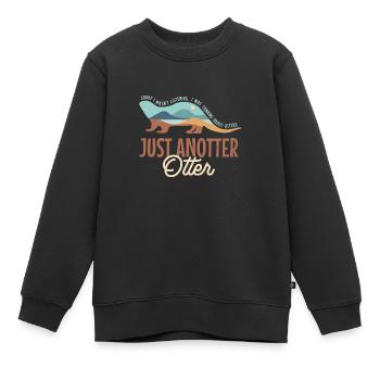 Une loutre, un dicton ironique : animal de la - Sweat Premium enfant bio - noir - Devant - AI Model Kid Female (0cm)