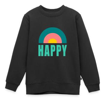 HAPPY. HAPPINESS. FREEDOM. - POSITIV. POSITIV - Kinder Premium Organic Sweatshirt - Schwarz - Vorne - AI Model Kid Female (0cm)