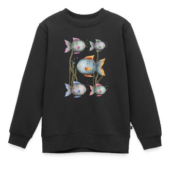 Bunte Fische - Aquarium, Meeresbewohner - Kinder Premium Organic Sweatshirt - Schwarz - Vorne - AI Model Kid Female (0cm)