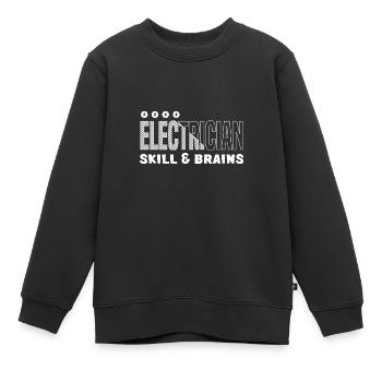 Compétences d'électricien et tension du cerveau - Sweat Premium enfant bio - noir - Devant - AI Model Kid Female (0cm)