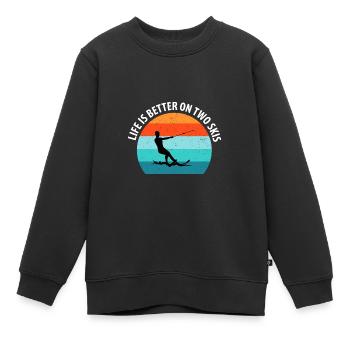Wasserskier Wasserski Wasserskifahrer - Kinder Premium Organic Sweatshirt - Schwarz - Vorne - AI Model Kid Female (0cm)