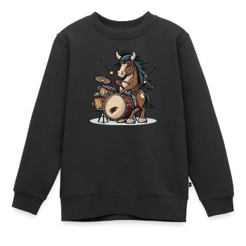 Rhythmische Rösser - Kinder Premium Organic Sweatshirt - Schwarz - Vorne - AI Model Kid Female (0cm)