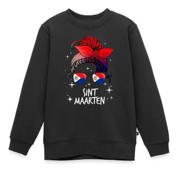 Sint Maarten - Kinder Premium Organic Sweatshirt - Schwarz - Vorne - AI Model Kid Female (0cm)