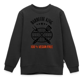 Barbecue King -100% Vegan Free - Grill & BBQ - Sweat Premium enfant bio - noir - Devant - AI Model Kid Female (0cm)