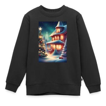 Merveilleuse période de Noël - Sweat Premium enfant bio - noir - Devant - AI Model Kid Female (0cm)