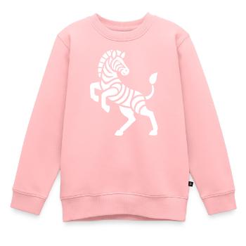 Zebra Silhouette Kunststück Minimal Design - Kinder Premium Organic Sweatshirt - Rosa - Vorne - AI Model Kid Female (0cm)