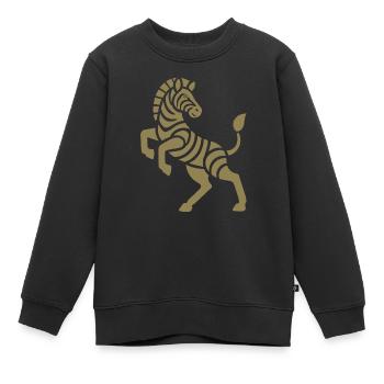 Zebra Silhouette Kunststück Minimal Design - Kinder Premium Organic Sweatshirt - Schwarz - Vorne - AI Model Kid Female (0cm)