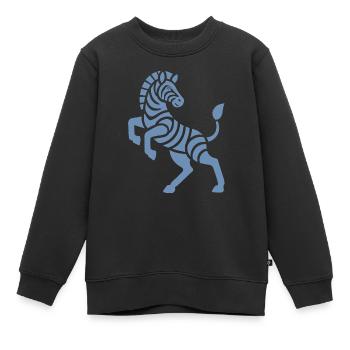 Zebra Silhouette Kunststück Minimal Design - Kinder Premium Organic Sweatshirt - Schwarz - Vorne - AI Model Kid Female (0cm)
