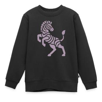 Zebra Silhouette Kunststück Minimal Design - Kinder Premium Organic Sweatshirt - Schwarz - Vorne - AI Model Kid Female (0cm)