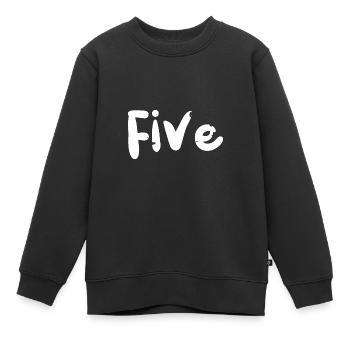 Five - Birthday - Kinder Premium Organic Sweatshirt - Schwarz - Vorne - AI Model Kid Female (0cm)