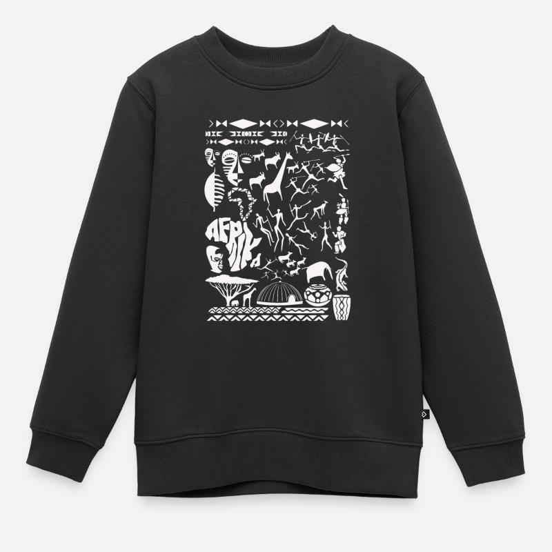 Afrika-Geist - Kinder Premium Organic Sweatshirt - Schwarz