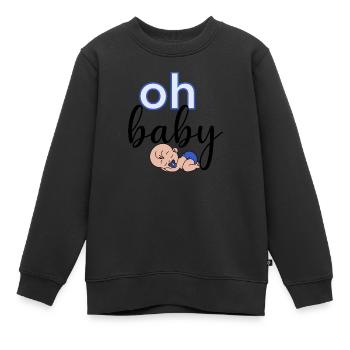 Oh Baby - Kids Premium Organic Sweatshirt - black - Front - AI Model Kid Female (0cm)