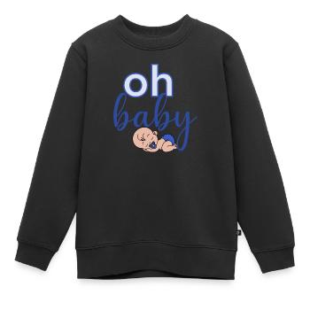 Oh Baby - Kids Premium Organic Sweatshirt - black - Front - AI Model Kid Female (0cm)