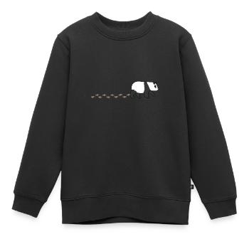 Cute Panda Bear Waddling Footprint Paw - Kids Premium Organic Sweatshirt - black - Front - AI Model Kid Female (0cm)