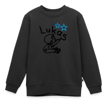 naamlukas1 - Sweat Premium enfant bio - noir - Devant - AI Model Kid Female (0cm)