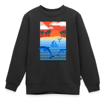 Landschaft (Paradies) - Kinder Premium Organic Sweatshirt - Schwarz - Vorne - AI Model Kid Female (0cm)