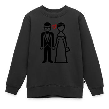 Hochzeitspaar Braut Bräutigam Brautpaar - Kinder Premium Organic Sweatshirt - Schwarz - Vorne - AI Model Kid Female (0cm)