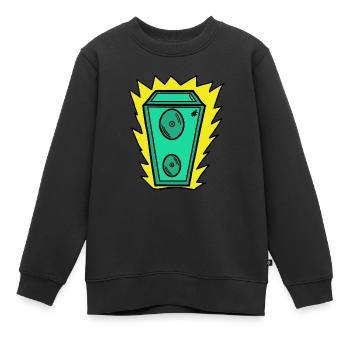 Lautsprecher Grün - Kinder Premium Organic Sweatshirt - Schwarz - Vorne - AI Model Kid Female (0cm)