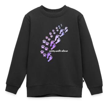 Gehen Sie niemals alleine - Kinder Premium Organic Sweatshirt - Schwarz - Vorne - AI Model Kid Female (0cm)