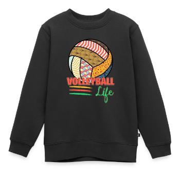 Volleyball Vie - Sweat Premium enfant bio - noir - Devant - AI Model Kid Female (0cm)