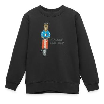 Italian Stallion - Kinder Premium Organic Sweatshirt - Schwarz - Vorne - AI Model Kid Female (0cm)