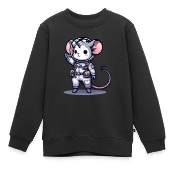 Cute Mouse Astronaut - Kinder Premium Organic Sweatshirt - Schwarz - Vorne - AI Model Kid Female (0cm)