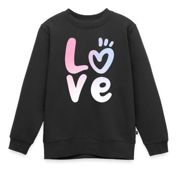 Love Liebe Schriftzug Valentinstag - Kinder Premium Organic Sweatshirt - Schwarz - Vorne - AI Model Kid Female (0cm)