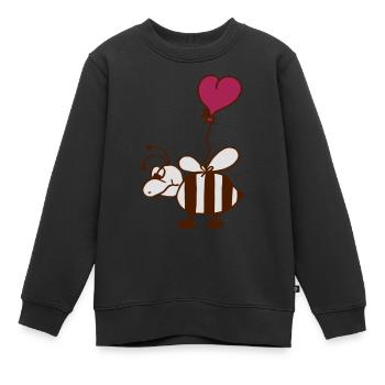 verliebte Biene - Kinder Premium Organic Sweatshirt - Schwarz - Vorne - AI Model Kid Female (0cm)