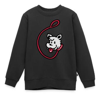 Laisse pour chien 3 - Sweat Premium enfant bio - noir - Devant - AI Model Kid Female (0cm)