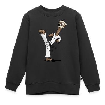 Kampfsport Frettchen - Kinder Premium Organic Sweatshirt - Schwarz - Vorne - AI Model Kid Female (0cm)
