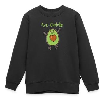 Avocado Kuschel Valentinstag Schmusen Liebe Herz - Kinder Premium Organic Sweatshirt - Schwarz - Vorne - AI Model Kid Female (0cm)