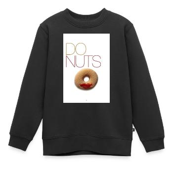 Donuts Lippen - Kinder Premium Organic Sweatshirt - Schwarz - Vorne - AI Model Kid Female (0cm)