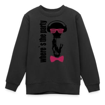 où est la partie - Sweat Premium enfant bio - noir - Devant - AI Model Kid Female (0cm)