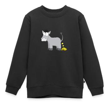 Kindermotiv Esel Tiershirt Geschenkidee Goldesel - Kinder Premium Organic Sweatshirt - Schwarz - Vorne - AI Model Kid Female (0cm)