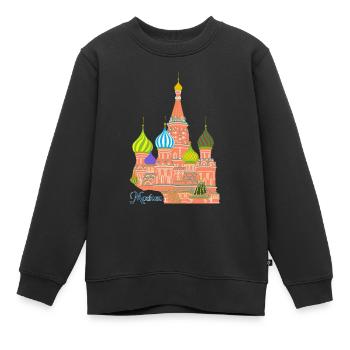 Moscou Cathédrale Basilius - Sweat Premium enfant bio - noir - Devant - AI Model Kid Female (0cm)