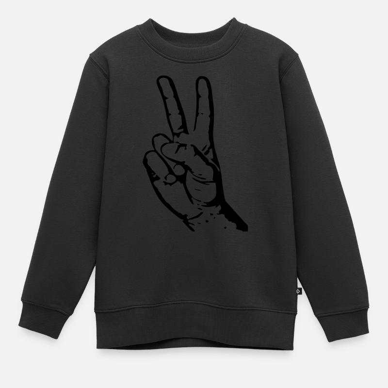 peace - Kids Premium Organic Sweatshirt - black